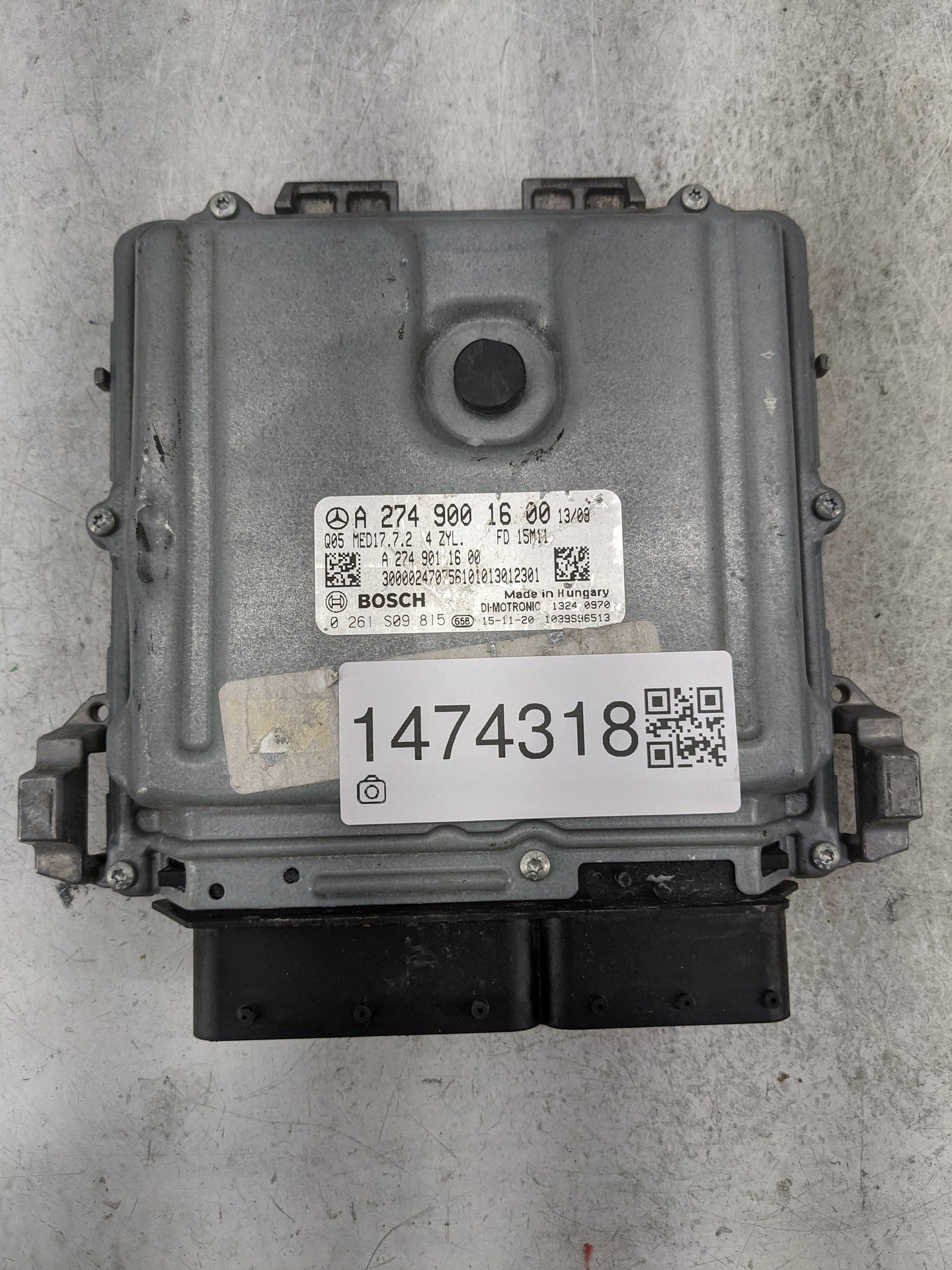 2016 Mercedes Cclass PCM Engine Control Computer ECU ECM PCU OEM P/N:A2749001600 0261S09815, A2749011600 Fits Fits 2015 OEM 