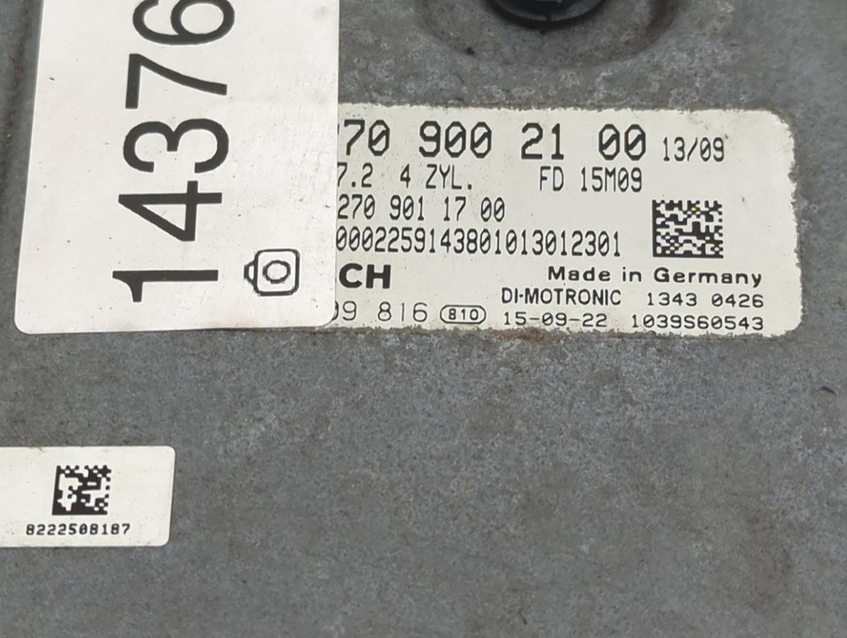 2016 Mercedes Gla250 PCM Engine Control Computer ECU ECM PCU OEM P/N:A2709002100 2709002100 Fits OEM Used Auto Parts - Oemus