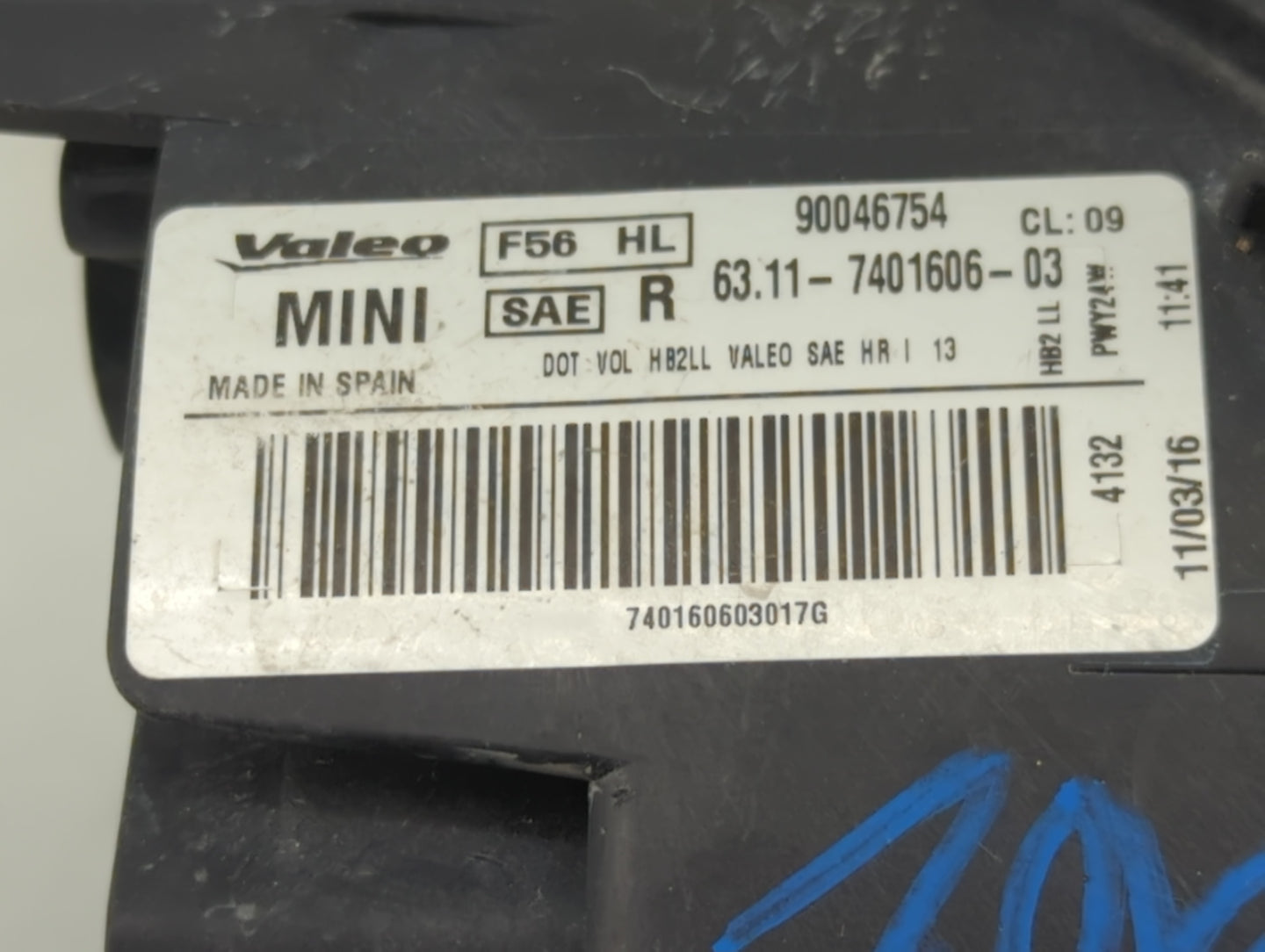 2016 Mini Cooper Tail Light Assembly Passenger Right OEM P/N:90046754 Fits OEM Used Auto Parts - Oemusedautoparts1.com