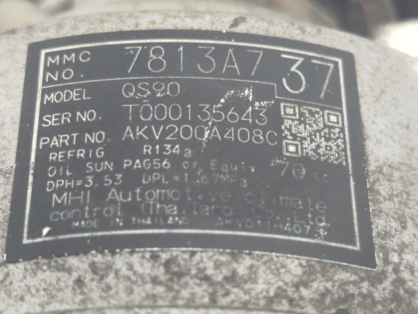 2015-2017 Mitsubishi Lancer Air Conditioning A/c Ac Compressor Oem - Oemusedautoparts1.com