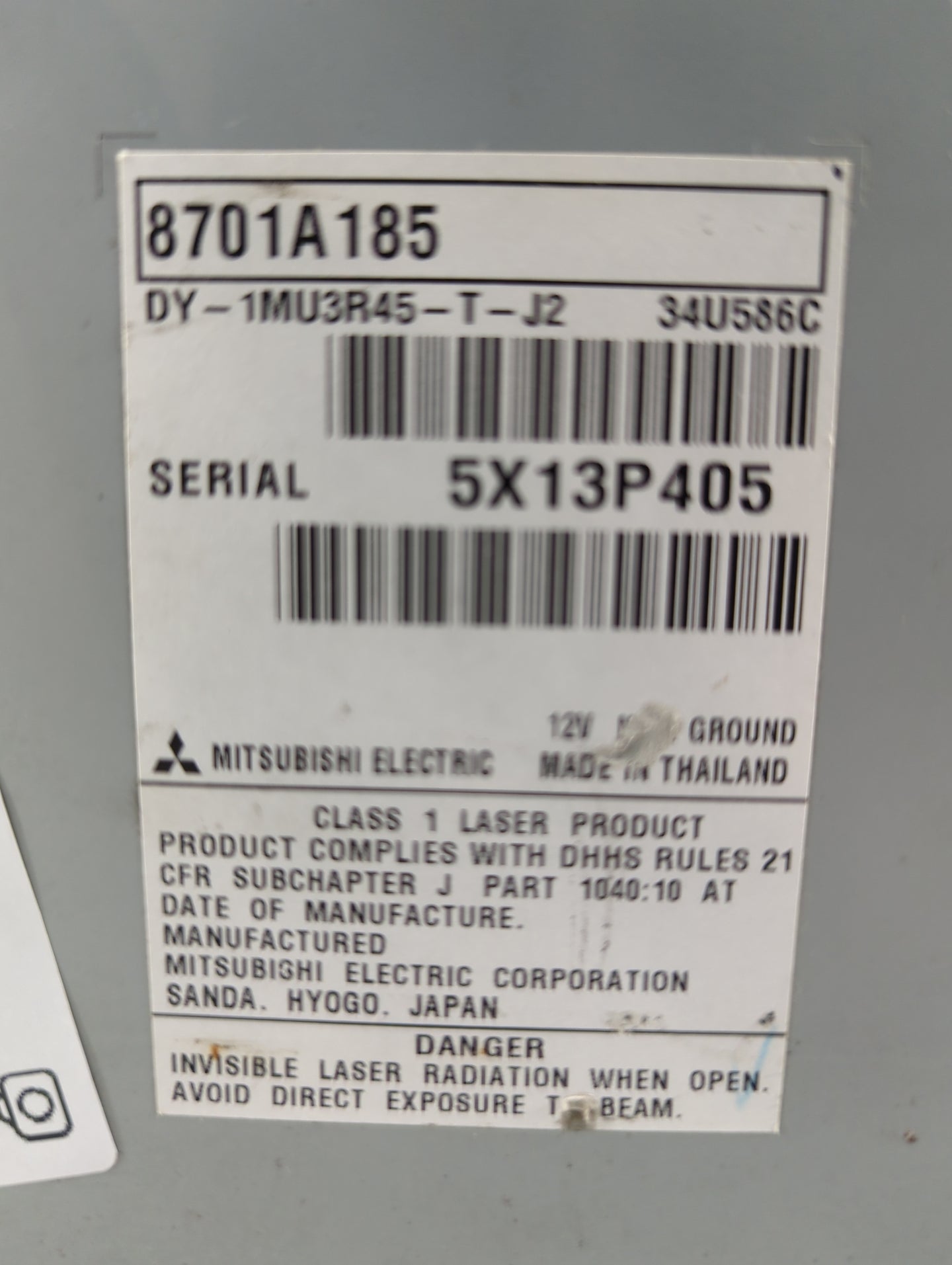 2015-2017 Mitsubishi Lancer Radio AM FM Cd Player Receiver Replacement P/N:8701A185 DY-1MU3R45-T-J2 Fits Fits 2015 2016 2017