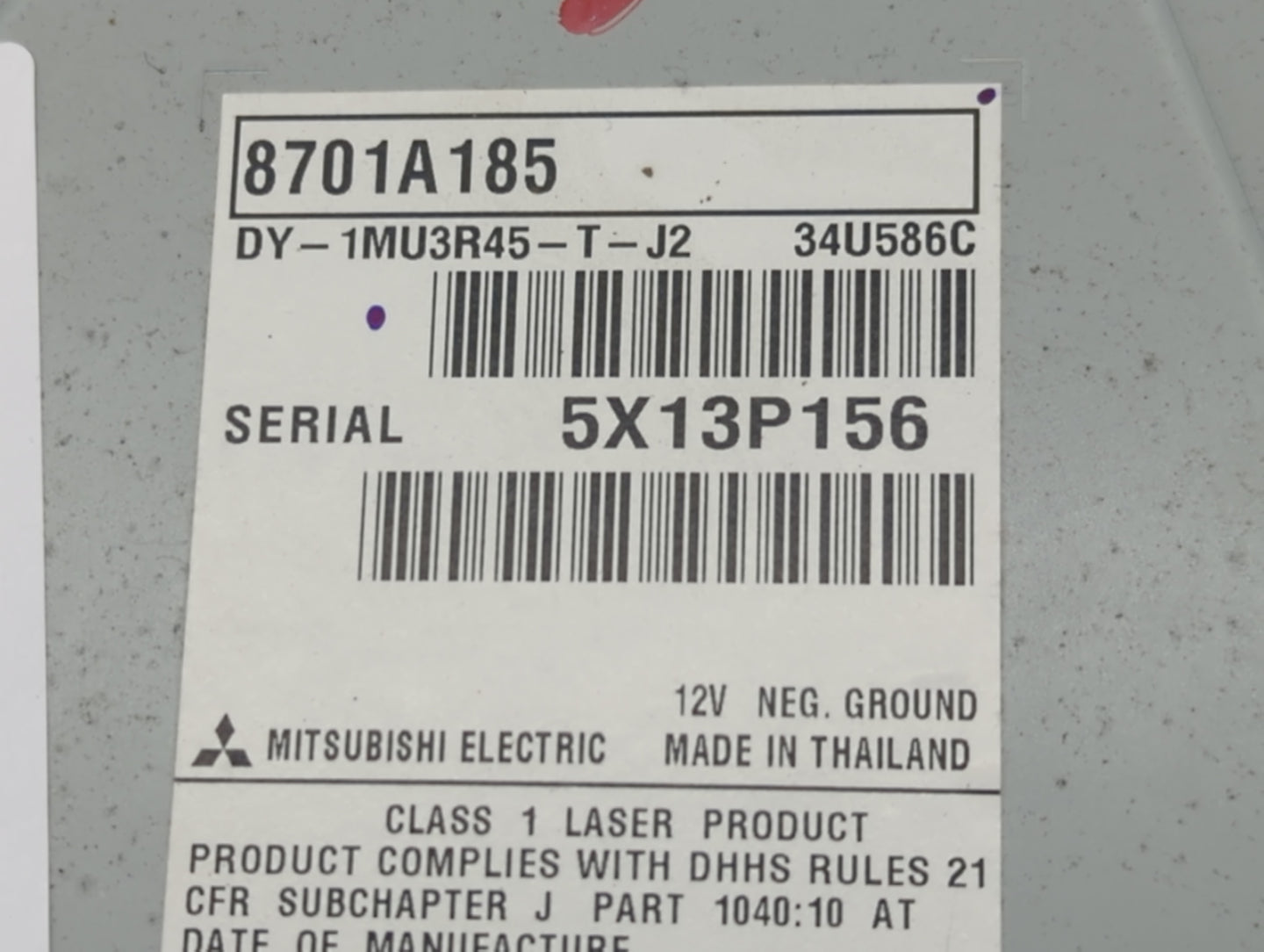 2016 Mitsubishi Outlander Radio AM FM Cd Player Receiver Replacement P/N:8701A185 Fits OEM Used Auto Parts - Oemusedautopart