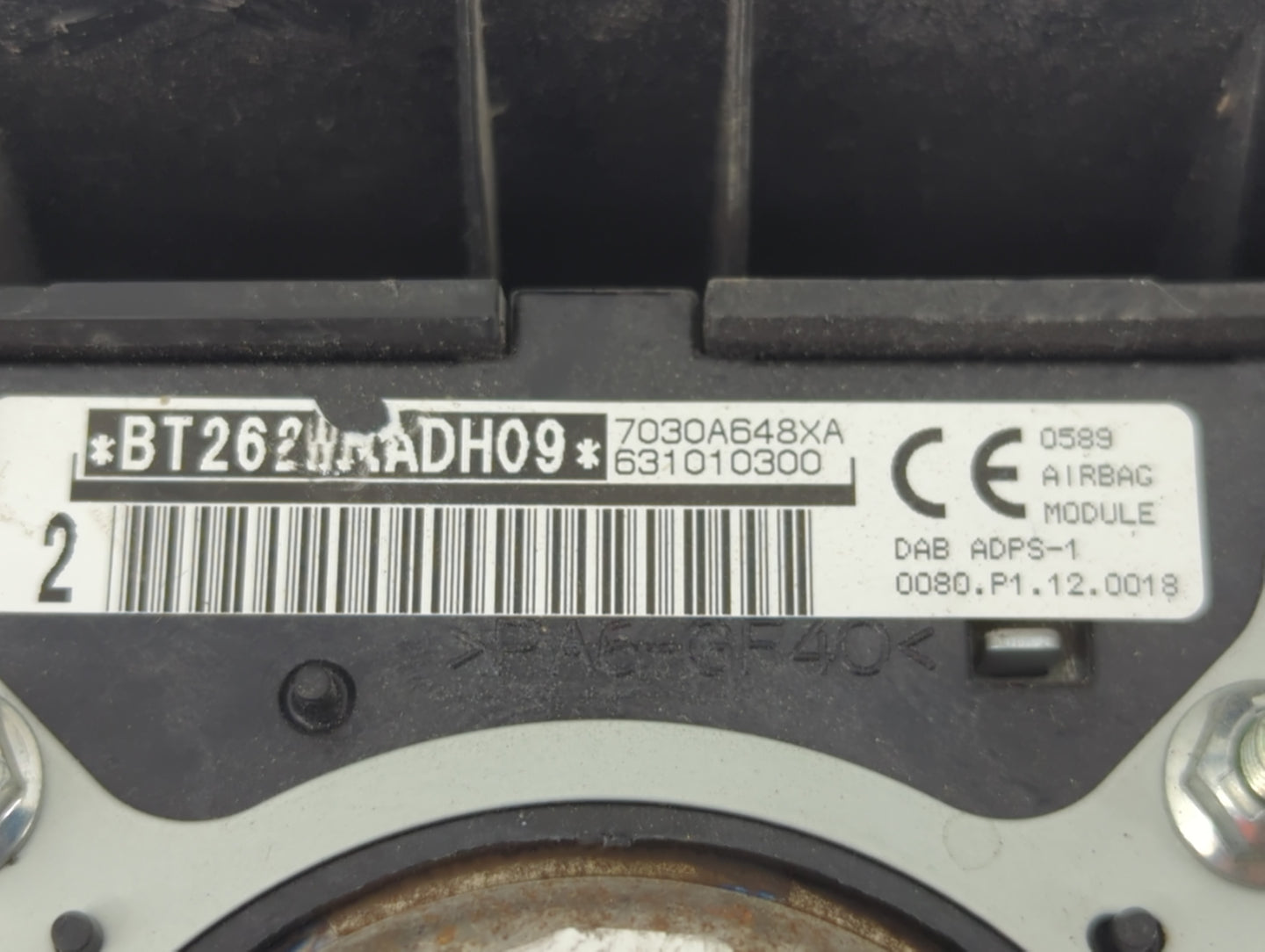 2016 Mitsubishi Outlander Air Bag Driver Left Steering Wheel Mounted P/N:7030A648XA BT262WADH09, 631010300 Fits OEM Used Aut