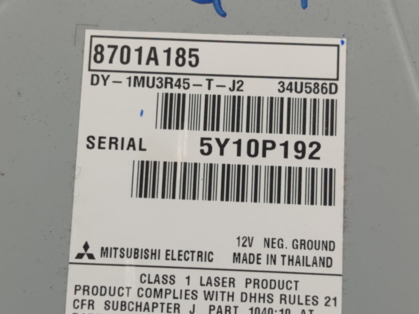 2016 Mitsubishi Outlander Sport Radio AM FM Cd Player Receiver Replacement P/N:8701A185 Fits OEM Used Auto Parts - Oemusedau