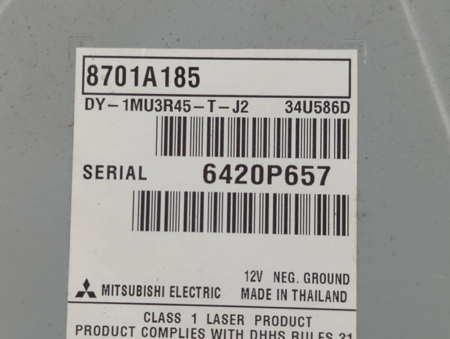 2016 Mitsubishi Outlander Sport Radio AM FM Cd Player Receiver Replacement P/N:8701A185 Fits OEM Used Auto Parts - Oemusedau