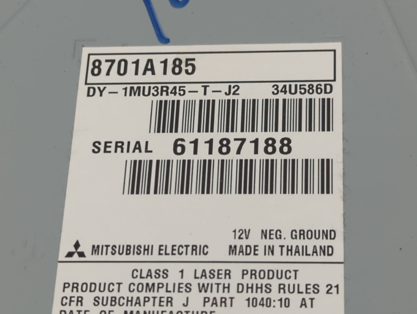 2016 Mitsubishi Outlander Sport Radio AM FM Cd Player Receiver Replacement P/N:61187188 8701A185 Fits OEM Used Auto Parts - 