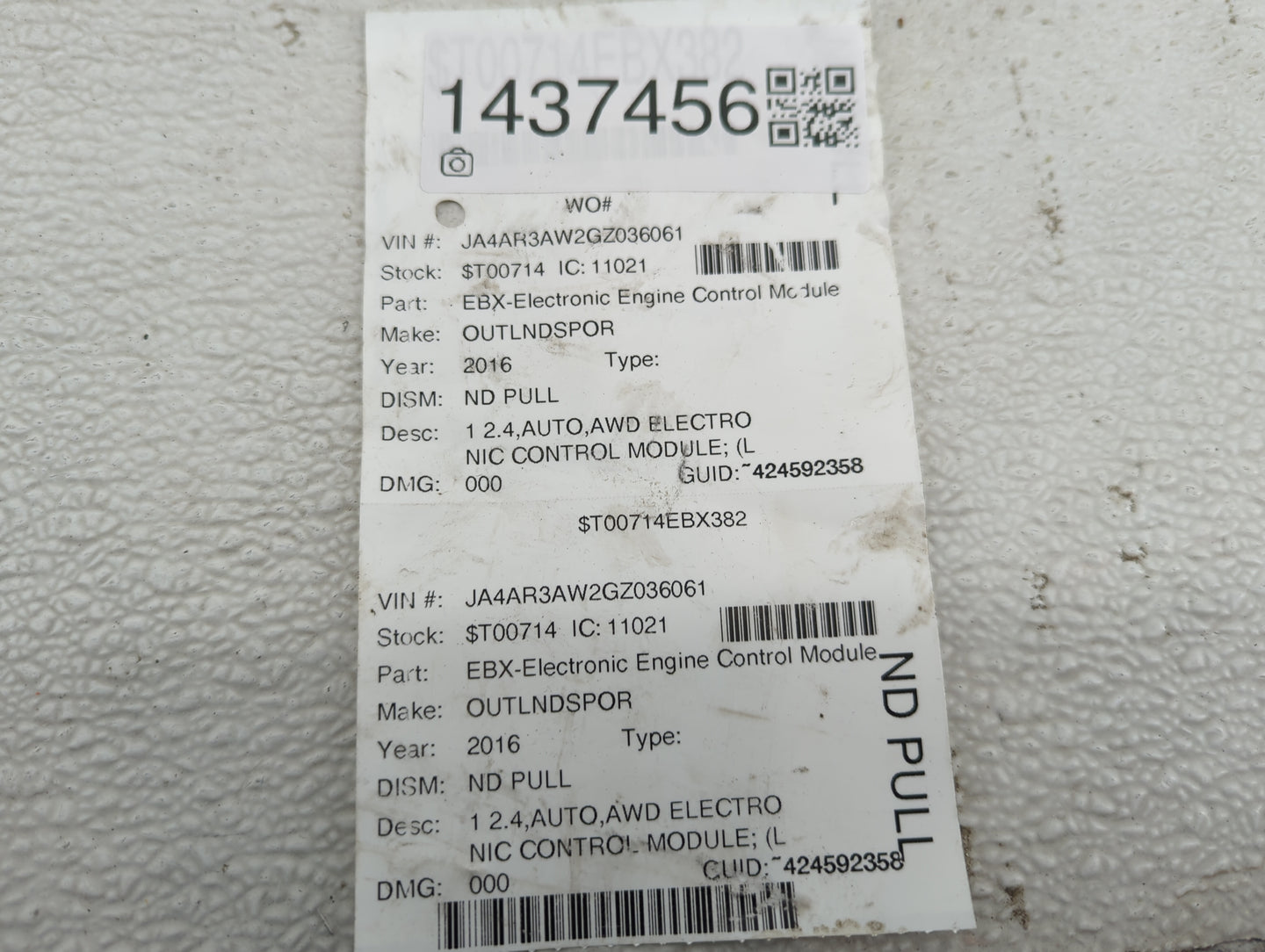 2016-2017 Mitsubishi Outlander Sport PCM Engine Control Computer ECU ECM PCU OEM P/N:1860C815 E6T83575 Fits Fits 2016 2017 O