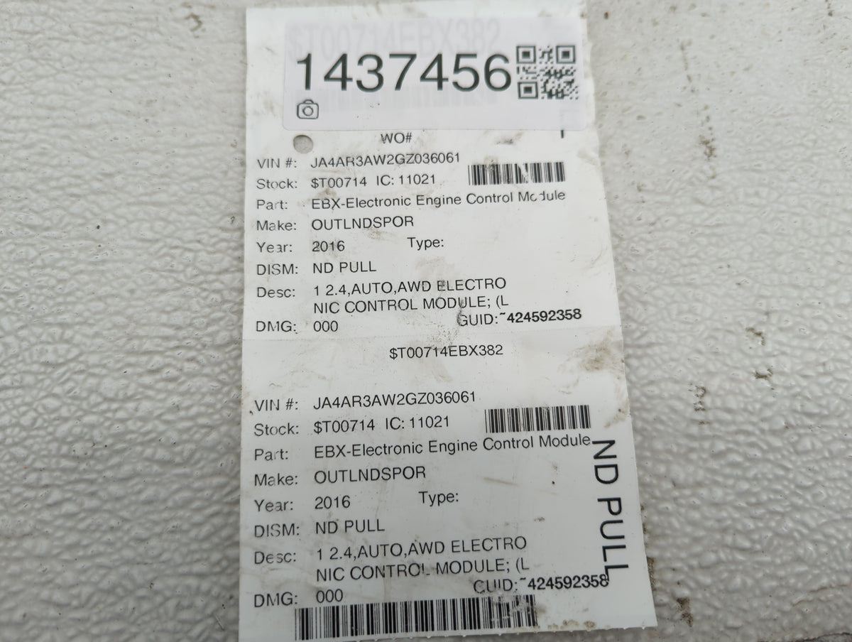 2016-2017 Mitsubishi Outlander Sport PCM Engine Control Computer ECU ECM PCU OEM P/N:1860C815 E6T83575 Fits 2016 2017 OEM Us