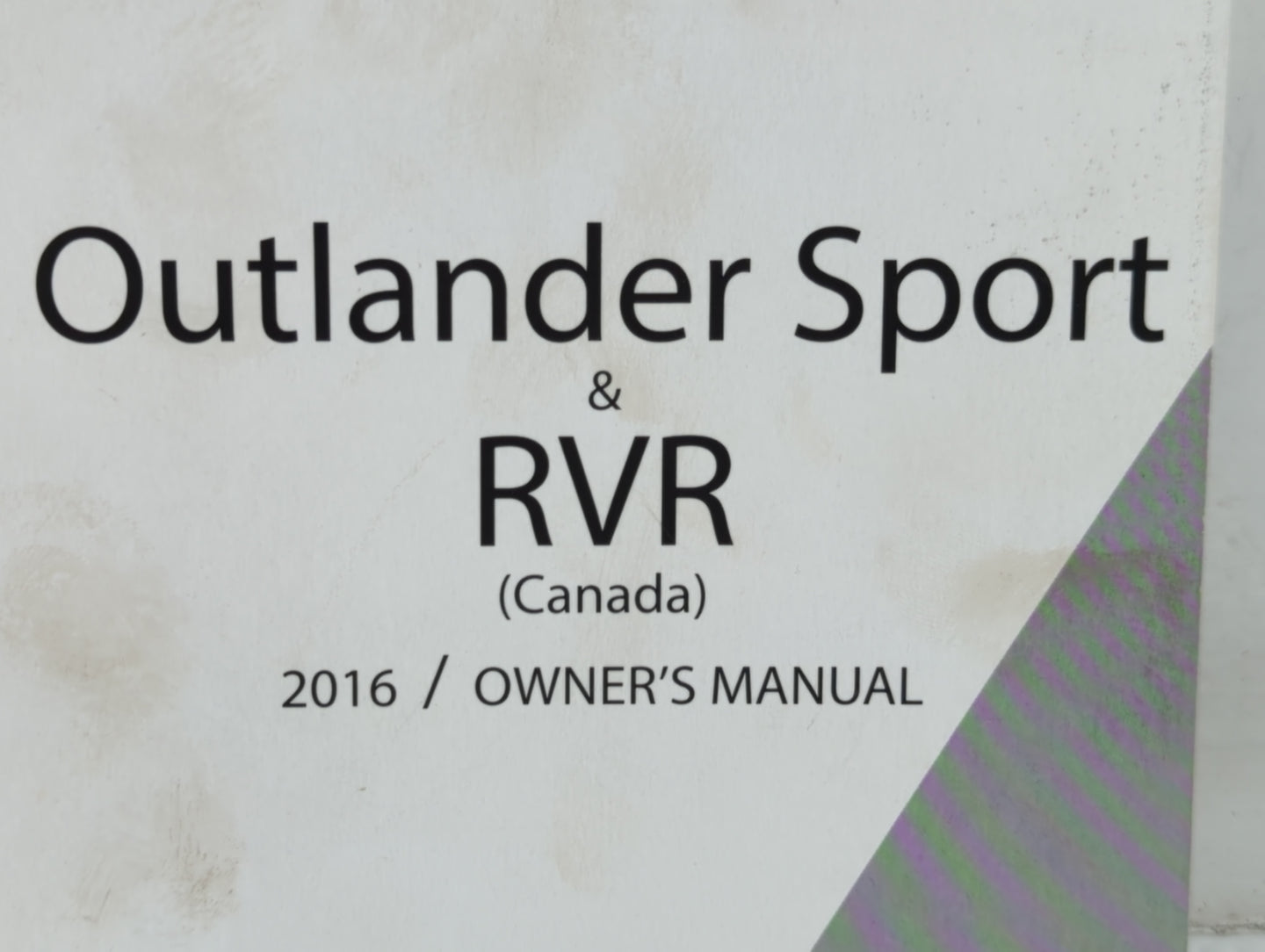 2016 Mitsubishi Outlander Sport Owners Manual Book Guide P/N:9290H128 OEM Used Auto Parts - Oemusedautoparts1.com