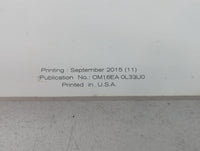 2016 Nissan Altima Owners Manual Book Guide P/N:OM16EA 0L33U0 OEM Used Auto Parts - Oemusedautoparts1.com