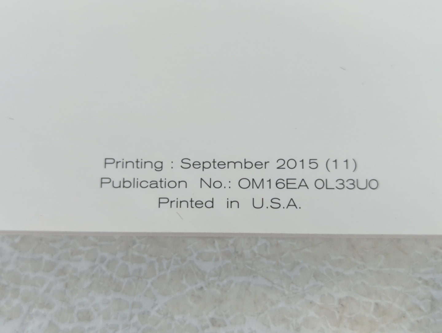 2016 Nissan Altima Owners Manual Book Guide P/N:OM16EA 0L33U0 OEM Used Auto Parts - Oemusedautoparts1.com
