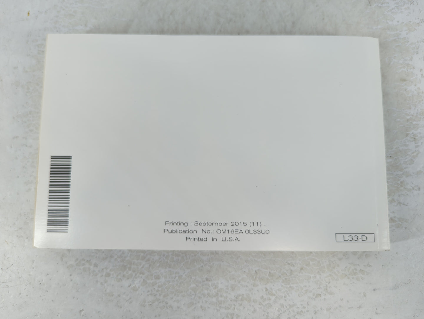 2016 Nissan Altima Owners Manual Book Guide P/N:OM16EA 0L33U0 OEM Used Auto Parts - Oemusedautoparts1.com
