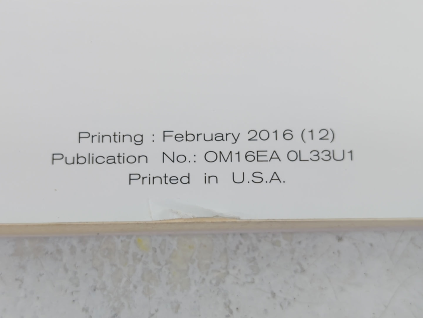 2016 Nissan Altima Owners Manual Book Guide P/N:OM16EA 0L33U1 OEM Used Auto Parts - Oemusedautoparts1.com