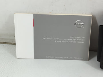 2016 Nissan Altima Owners Manual Book Guide P/N:LL16EA NALLU1 OEM Used Auto Parts