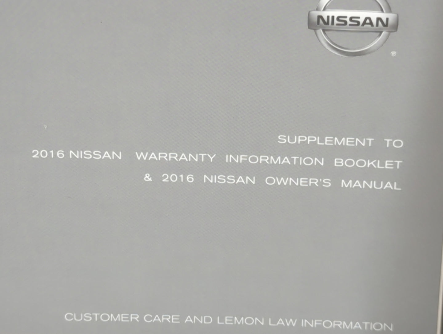 2016 Nissan Altima Owners Manual Book Guide P/N:LL16EA NALLU1 OEM Used Auto Parts - Oemusedautoparts1.com