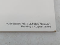2016 Nissan Altima Owners Manual Book Guide P/N:LL16EA NALLU1 OEM Used Auto Parts - Oemusedautoparts1.com