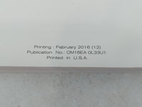 2016 Nissan Altima Owners Manual Book Guide P/N:OM16EA 0L33U1 OEM Used Auto Parts - Oemusedautoparts1.com