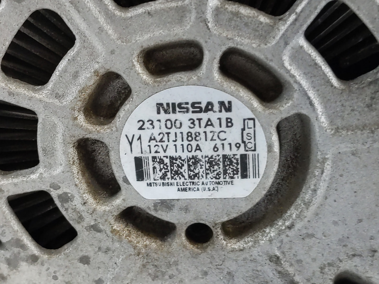 2013-2017 Nissan Altima Alternator Replacement Generator Charging Assembly Engine OEM P/N:23100 3TA1B Fits OEM Used Auto Par