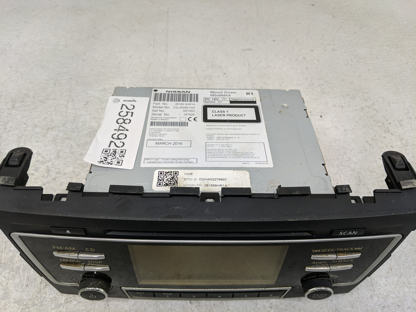 2016 Nissan Altima Radio AM FM Cd Player Receiver Replacement P/N:28185 9HR1A Fits OEM Used Auto Parts - Oemusedautoparts1.c