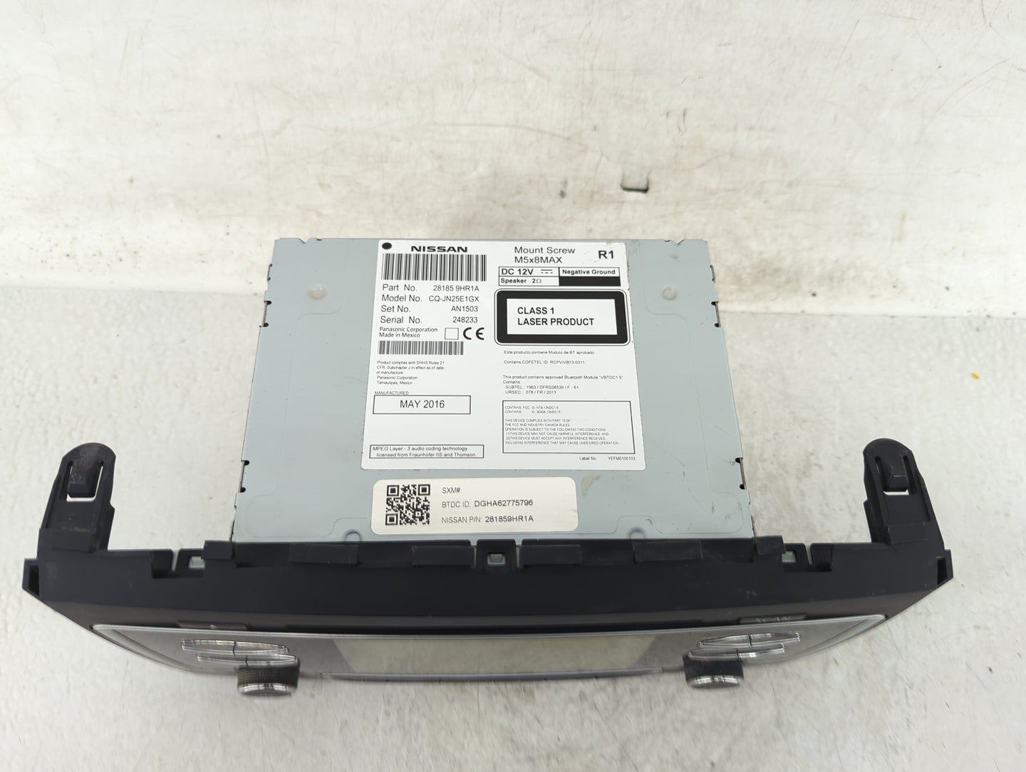 2016 Nissan Altima Radio AM FM Cd Player Receiver Replacement P/N:28185 9HR1A Fits OEM Used Auto Parts - Oemusedautoparts1.c