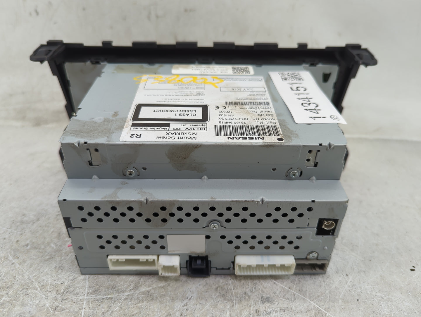 2016 Nissan Altima Radio AM FM Cd Player Receiver Replacement P/N:28185 9HR1B CQ-FN25E2GX Fits OEM Used Auto Parts - Oemused