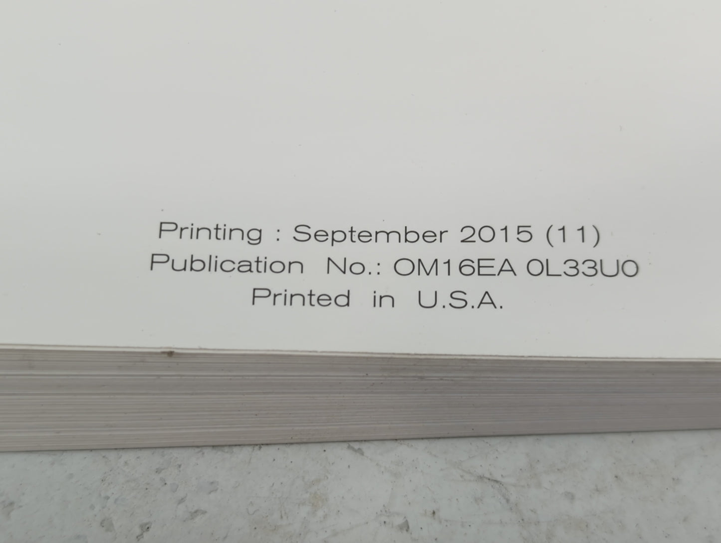 2016 Nissan Altima Owners Manual Book Guide P/N:OM16EA0L33U0 OEM Used Auto Parts - Oemusedautoparts1.com