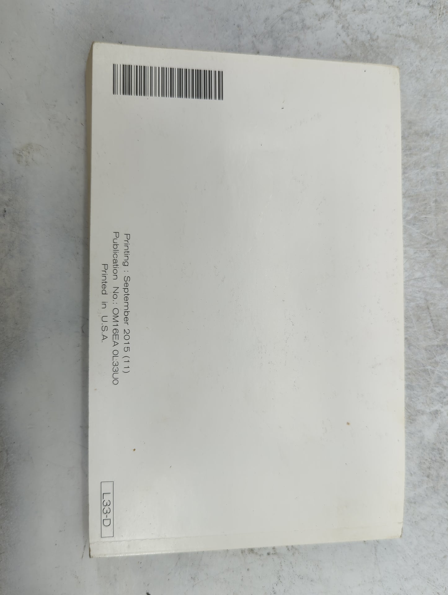 2016 Nissan Altima Owners Manual Book Guide P/N:OM16EA 0L33U0 OEM Used Auto Parts - Oemusedautoparts1.com