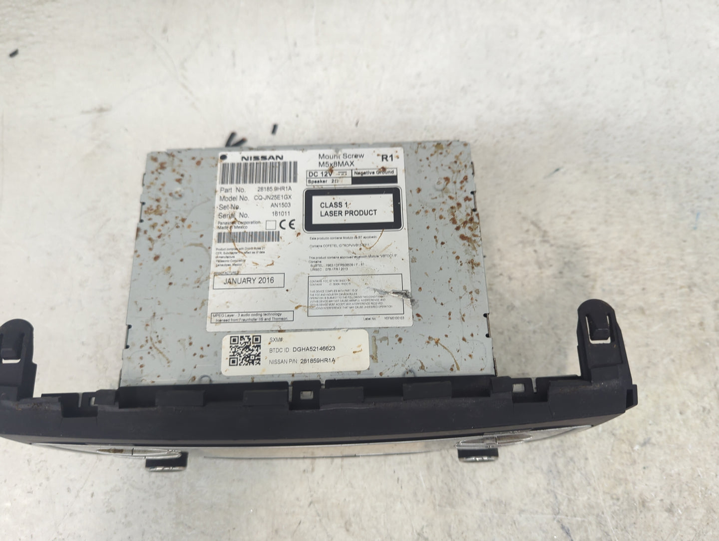 2016 Nissan Altima Radio AM FM Cd Player Receiver Replacement P/N:281859HR1A CQ-JN25E1GX, 2B1859HR1A Fits OEM Used Auto Part