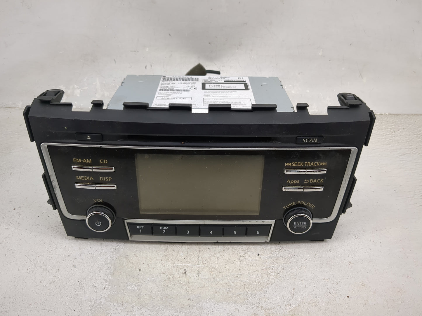 2016 Nissan Altima Radio AM FM Cd Player Receiver Replacement P/N:28185 9HR1A CQ-JN25E1GX Fits OEM Used Auto Parts - Oemused