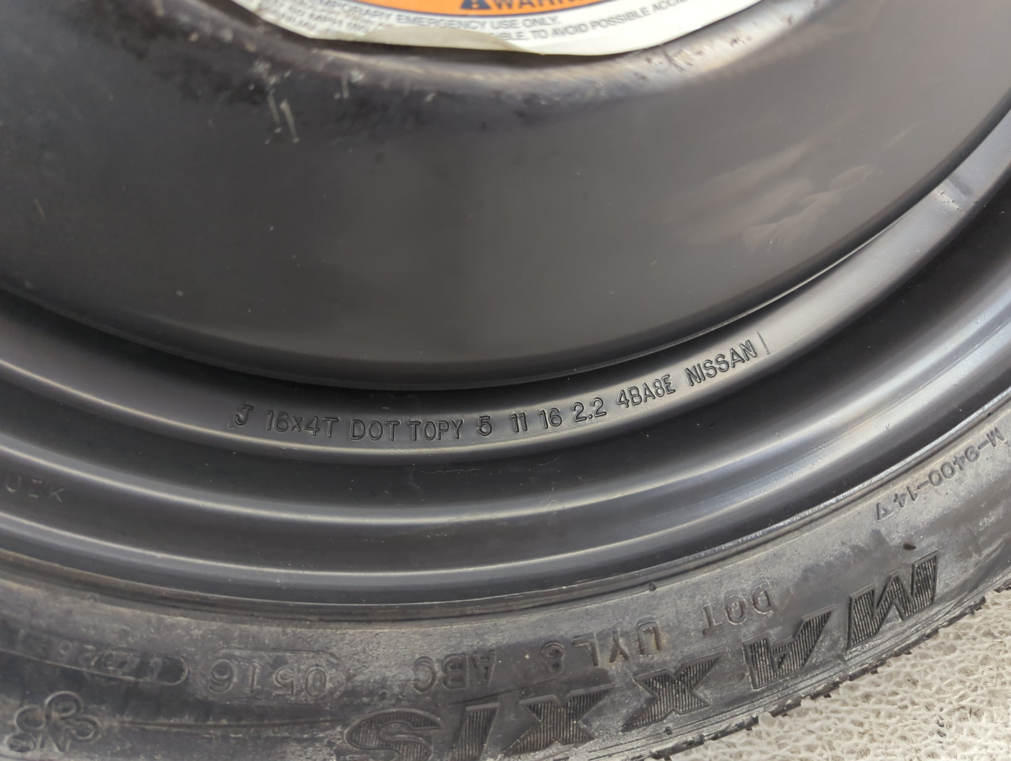 2002-2022 Nissan Altima Spare Donut Tire Wheel Rim Oem 1486989 - Oemusedautoparts1.com