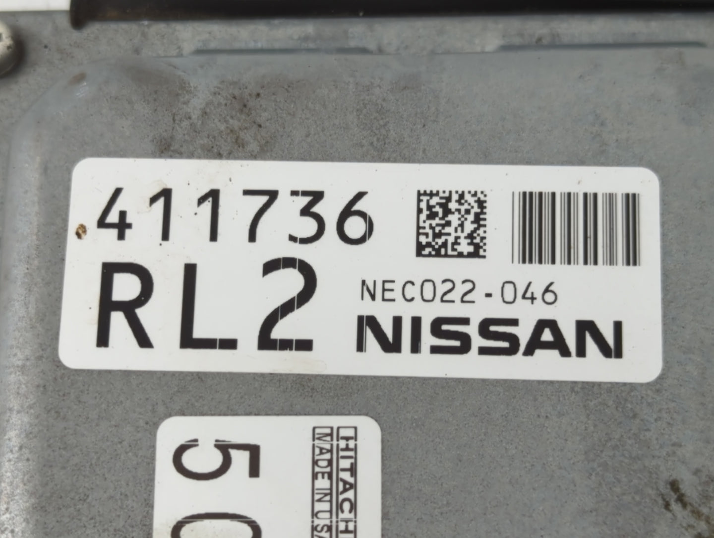 2016-2017 Nissan Altima PCM Engine Control Computer ECU ECM PCU OEM P/N:411736 RL2 NEC022-046 Fits Fits 2016 2017 OEM Used A