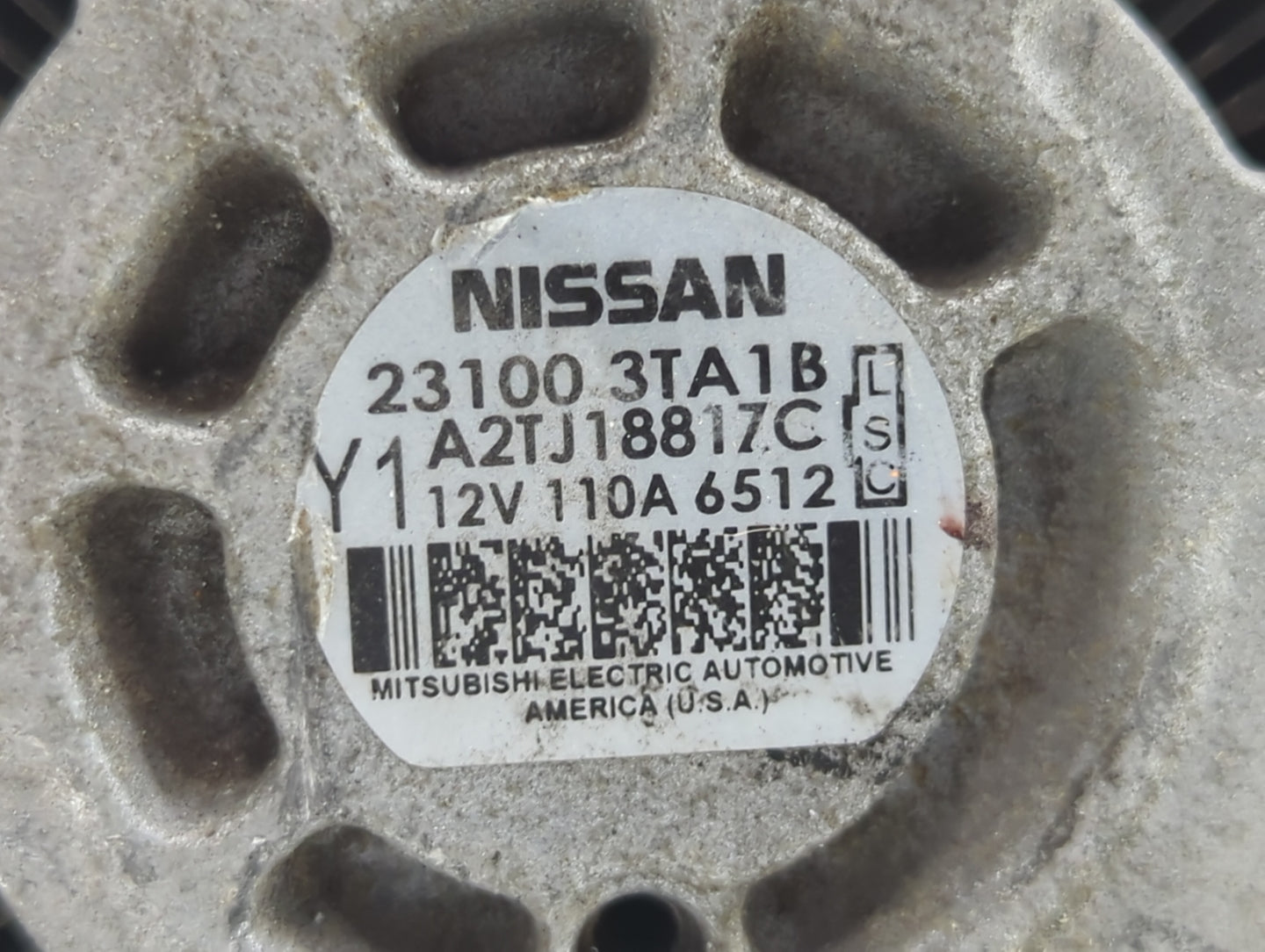 2013-2017 Nissan Altima Alternator Replacement Generator Charging Assembly Engine OEM P/N:23100 3TA1B Fits OEM Used Auto Par