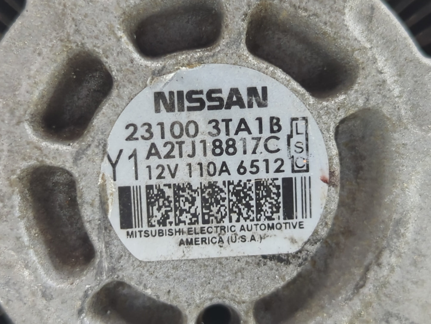 2013-2017 Nissan Altima Alternator Replacement Generator Charging Assembly Engine OEM P/N:23100 3TA1B Fits OEM Used Auto Par