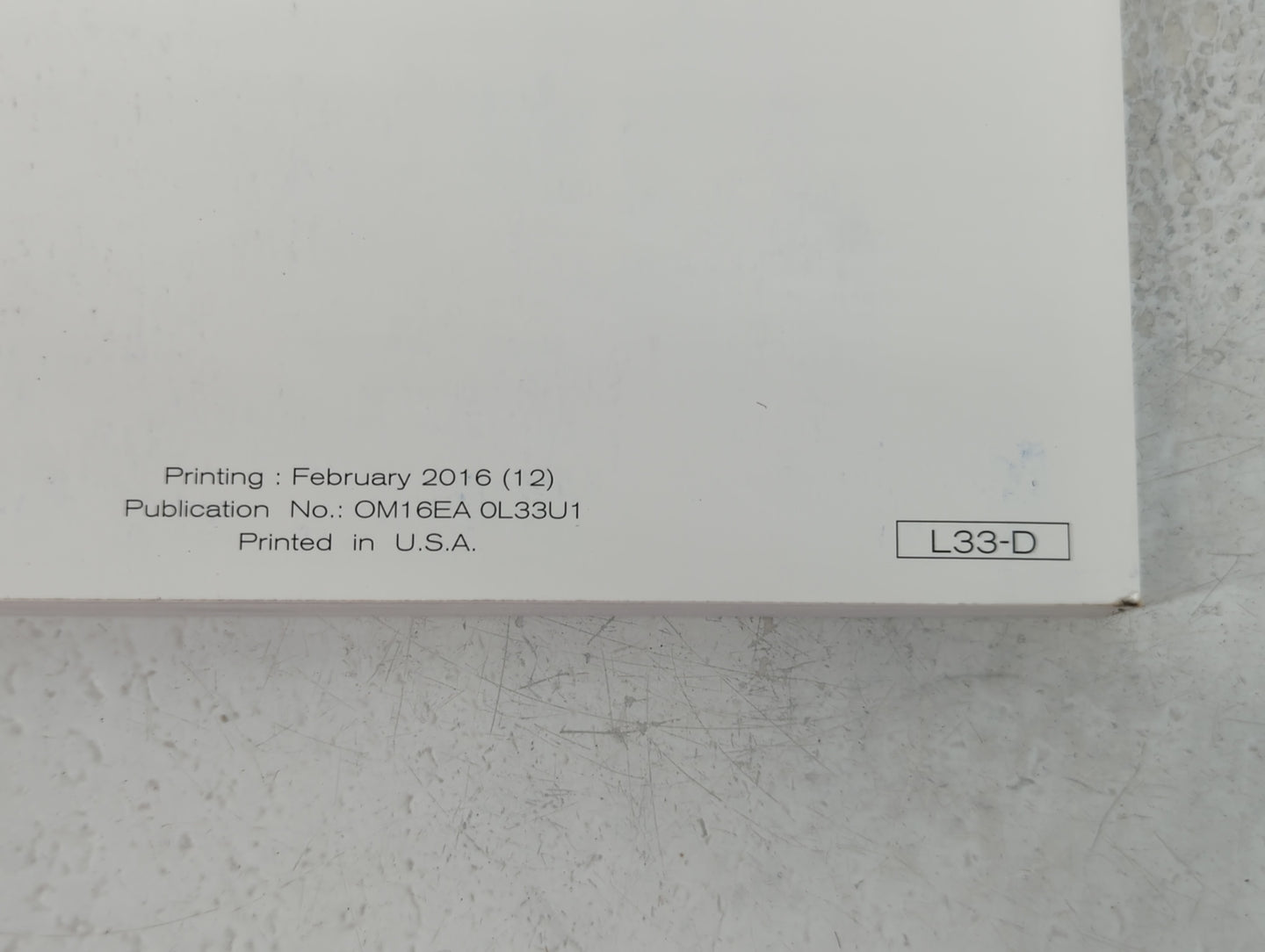 2016 Nissan Altima Owners Manual Book Guide P/N:OM16EA OL33U1 OEM Used Auto Parts - Oemusedautoparts1.com