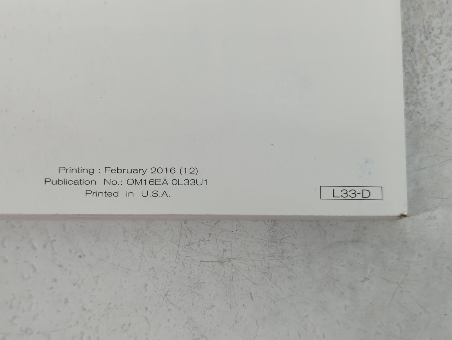 2016 Nissan Altima Owners Manual Book Guide P/N:OM16EA OL33U1 OEM Used Auto Parts - Oemusedautoparts1.com