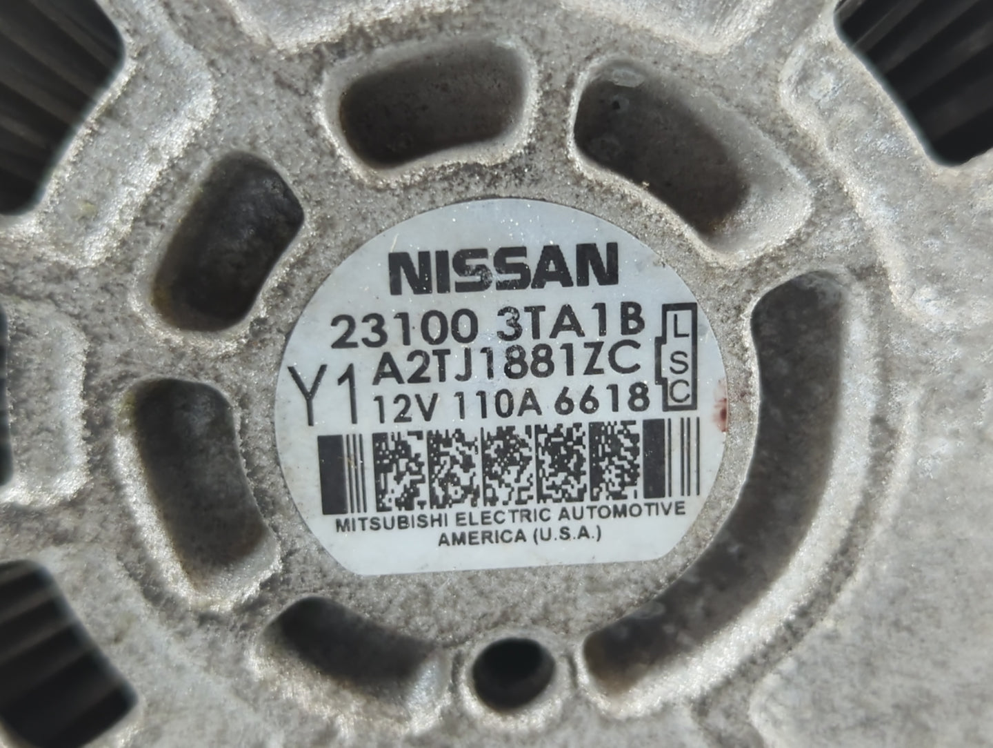 2013-2017 Nissan Altima Alternator Replacement Generator Charging Assembly Engine OEM P/N:23100 3TA1B Fits OEM Used Auto Par