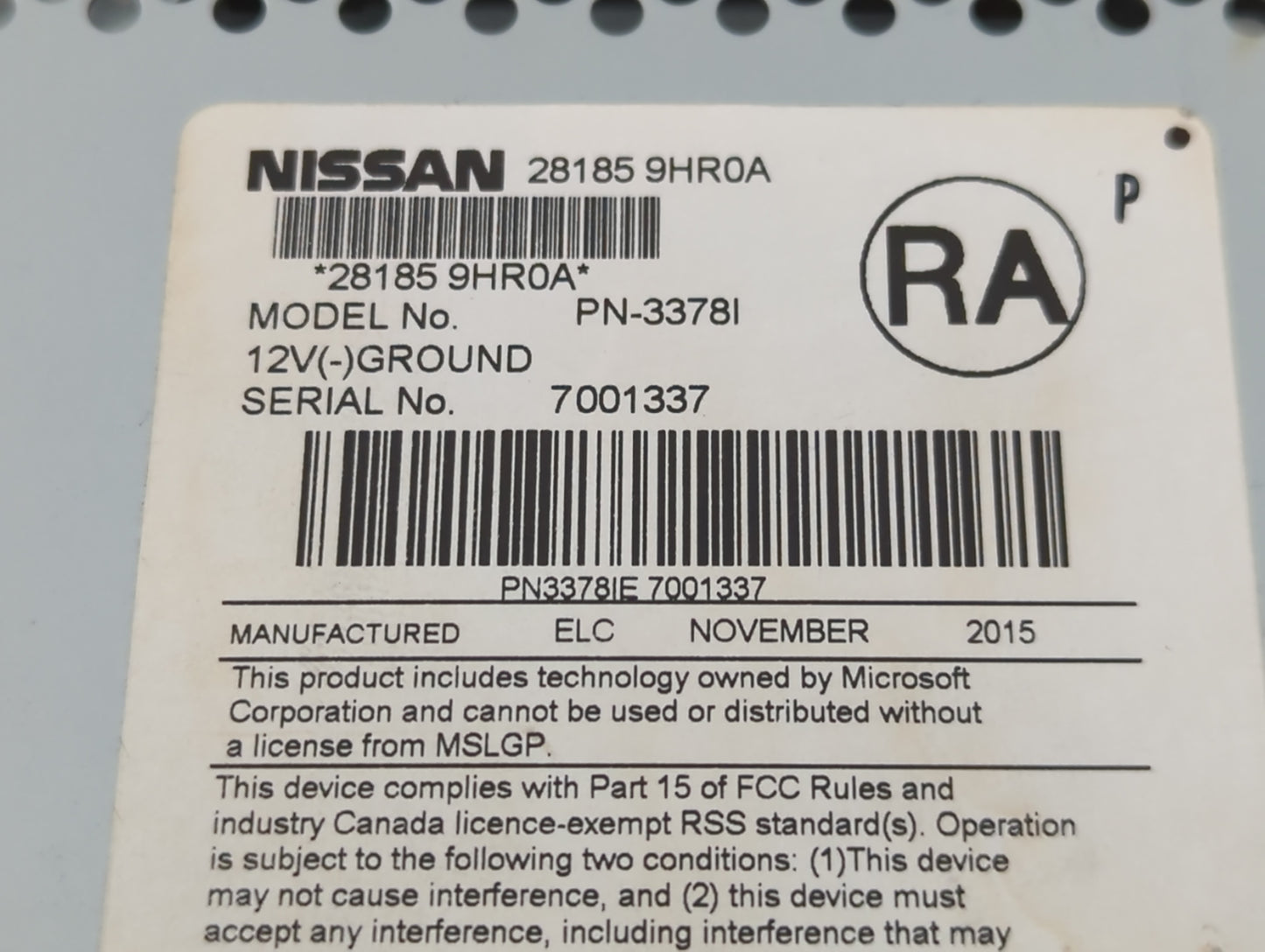 2016-2016 Nissan Altima Am Fm Cd Player Radio Receiver - Oemusedautoparts1.com