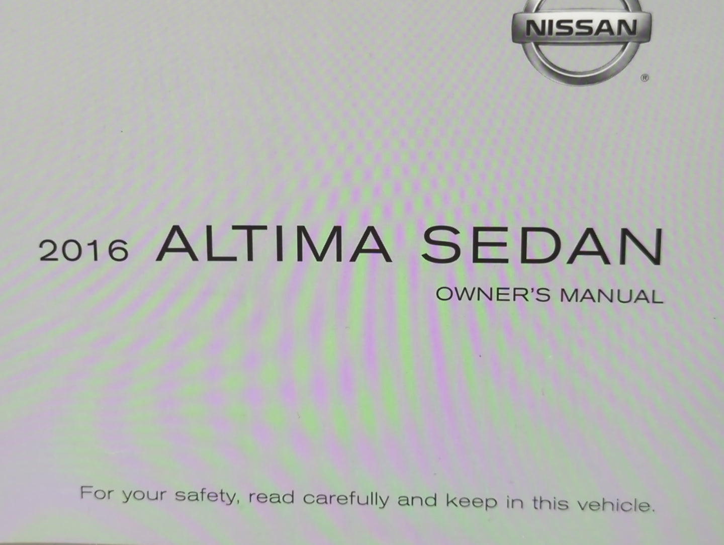 2016 Nissan Altima Owners Manual Book Guide P/N:OM16EA OL33U1 OEM Used Auto Parts - Oemusedautoparts1.com