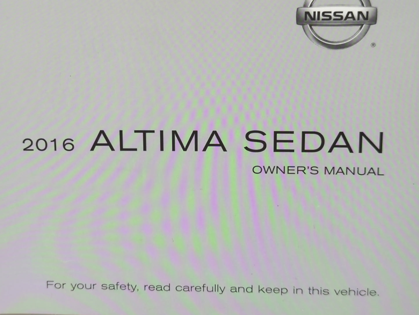 2016 Nissan Altima Owners Manual Book Guide P/N:OM16EA OL33U1 OEM Used Auto Parts - Oemusedautoparts1.com