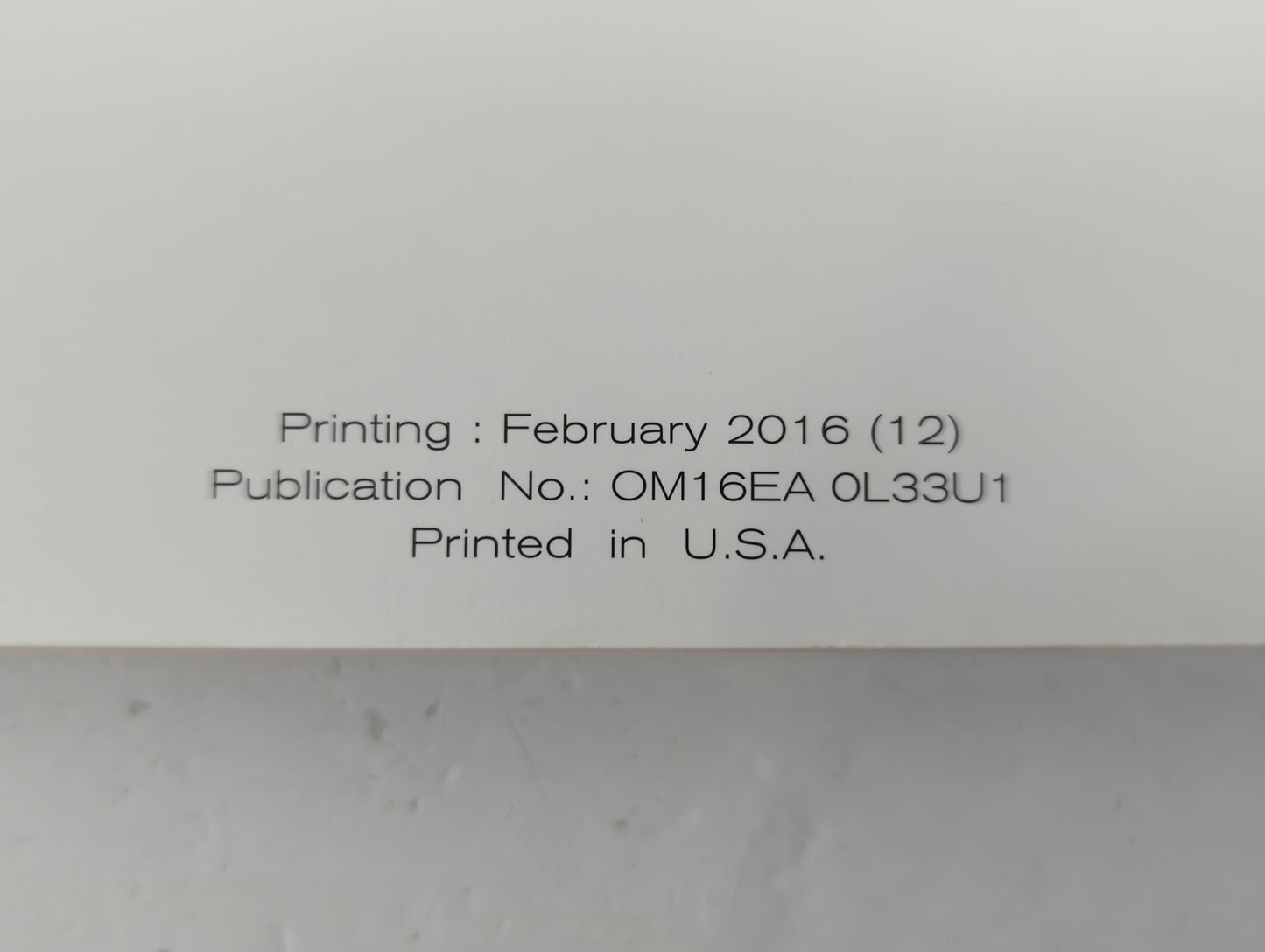 2016 Nissan Altima Owners Manual Book Guide P/N:OM16EA OL33U1 OEM Used Auto Parts - Oemusedautoparts1.com