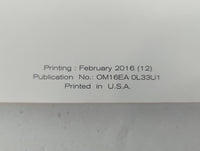 2016 Nissan Altima Owners Manual Book Guide P/N:OM16EA OL33U1 OEM Used Auto Parts - Oemusedautoparts1.com