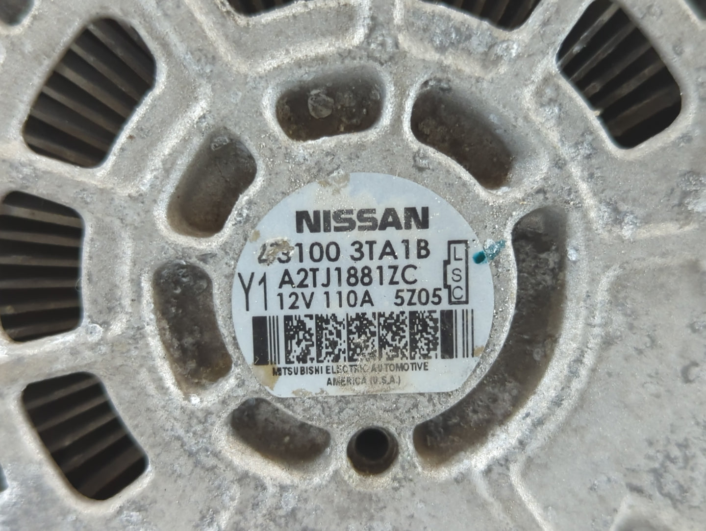 2013-2017 Nissan Altima Alternator Replacement Generator Charging Assembly Engine OEM P/N:23100 3TA1B Fits OEM Used Auto Par