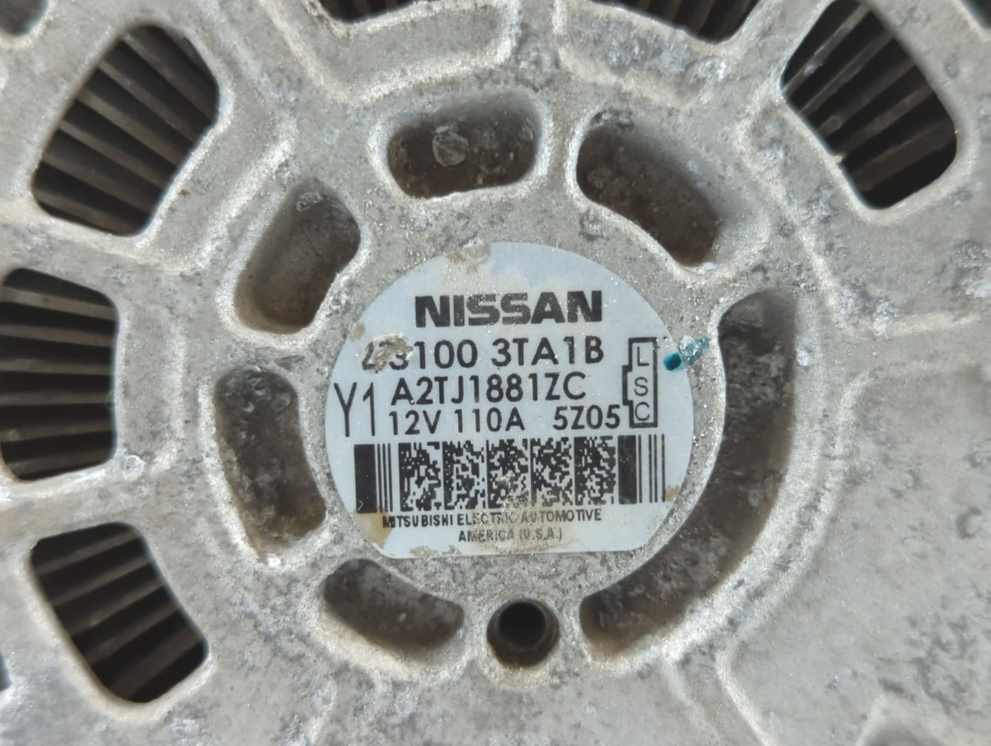 2013-2017 Nissan Altima Alternator Replacement Generator Charging Assembly Engine OEM P/N:23100 3TA1B Fits OEM Used Auto Par