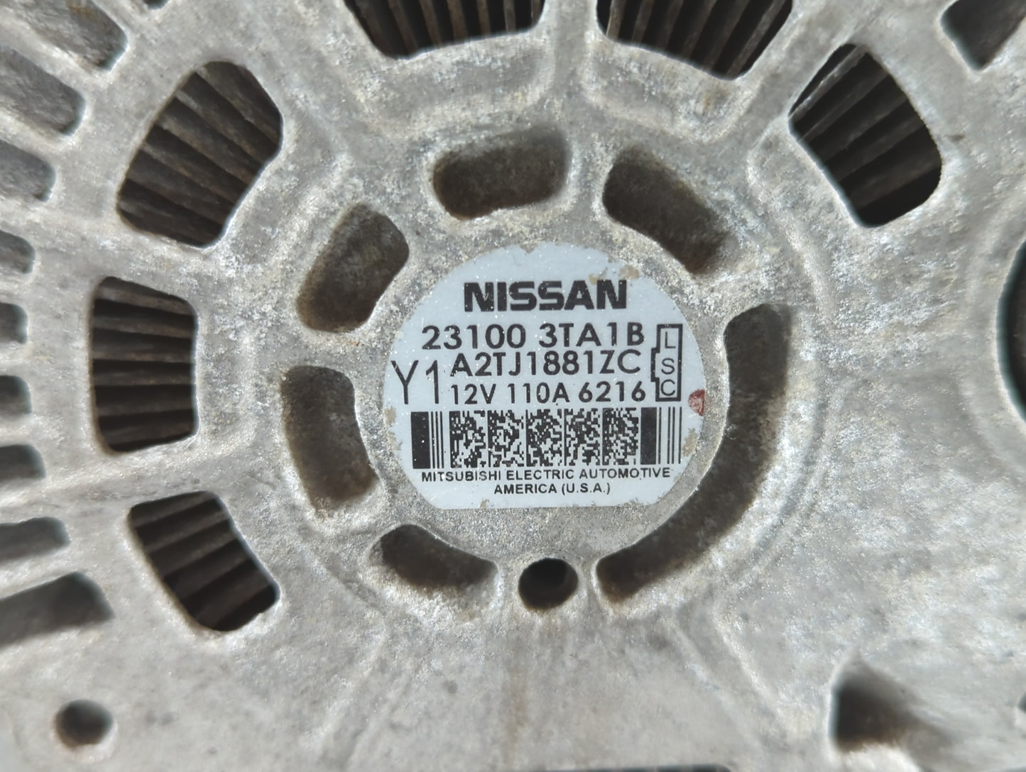 2013-2017 Nissan Altima Alternator Replacement Generator Charging Assembly Engine OEM P/N:23100 3TA1B Fits OEM Used Auto Par