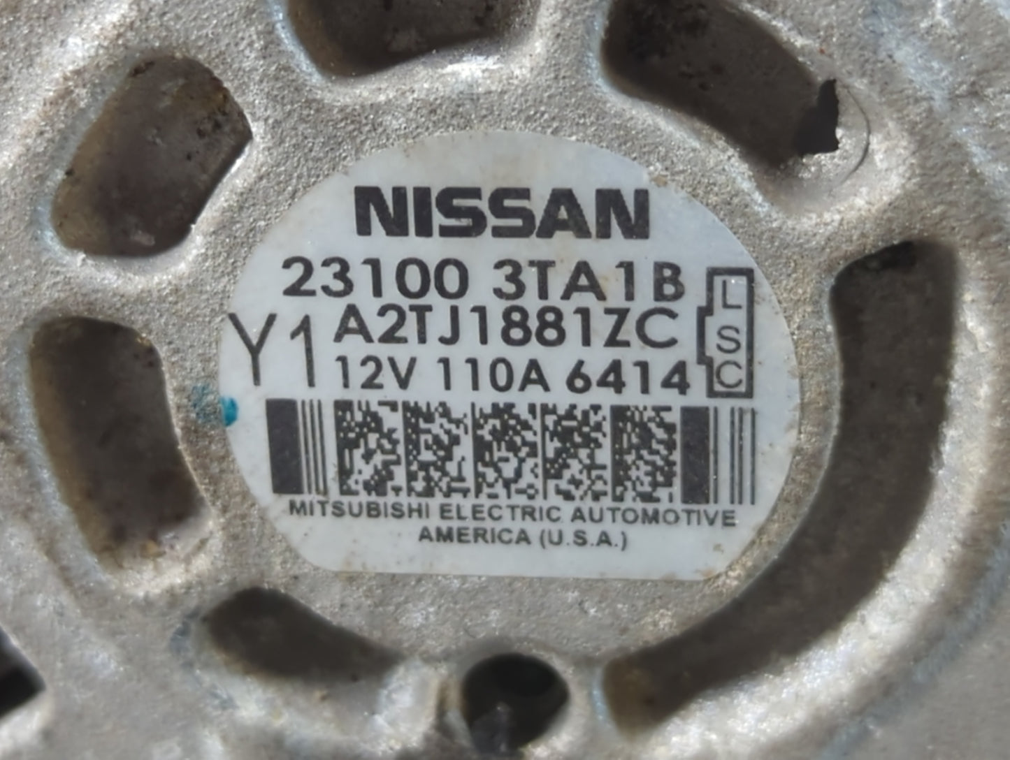 2013-2017 Nissan Altima Alternator Replacement Generator Charging Assembly Engine OEM P/N:23100 3TA1B Fits OEM Used Auto Par