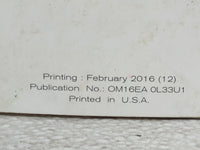 2016 Nissan Altima Owners Manual Book Guide OEM Used Auto Parts - Oemusedautoparts1.com