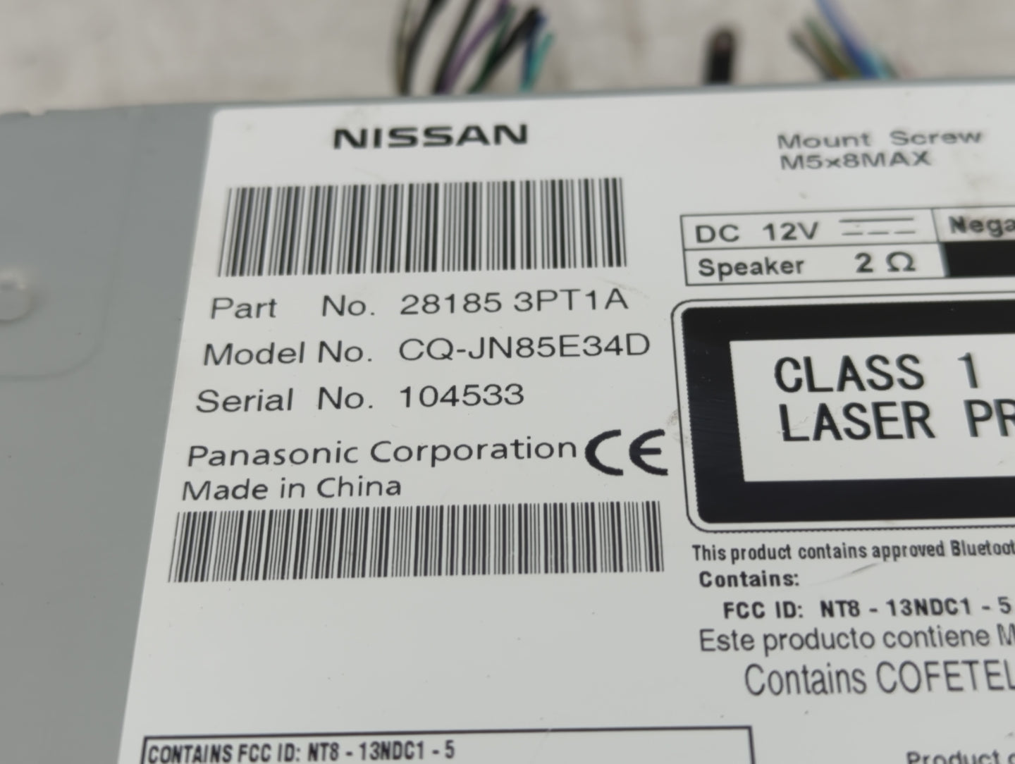 2016 Nissan Juke Radio AM FM Cd Player Receiver Replacement P/N:281853PT1A Fits OEM Used Auto Parts - Oemusedautoparts1.com