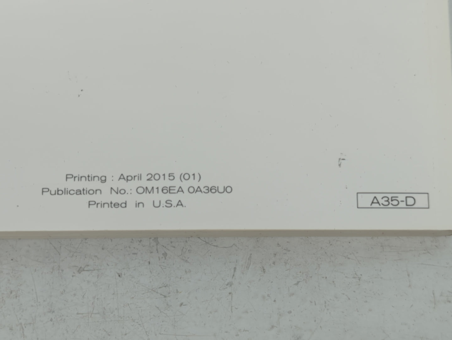 2016 Nissan Maxima Owners Manual Book Guide P/N:OM16EA OA36U0 OEM Used Auto Parts - Oemusedautoparts1.com