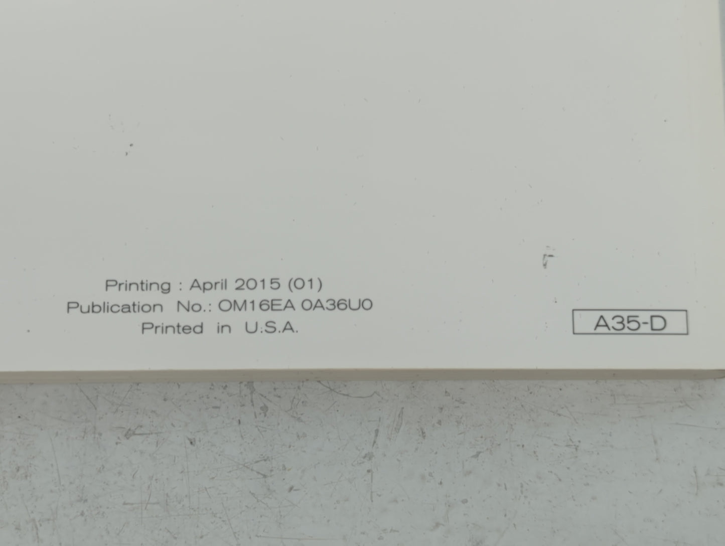 2016 Nissan Maxima Owners Manual Book Guide P/N:OM16EA OA36U0 OEM Used Auto Parts - Oemusedautoparts1.com