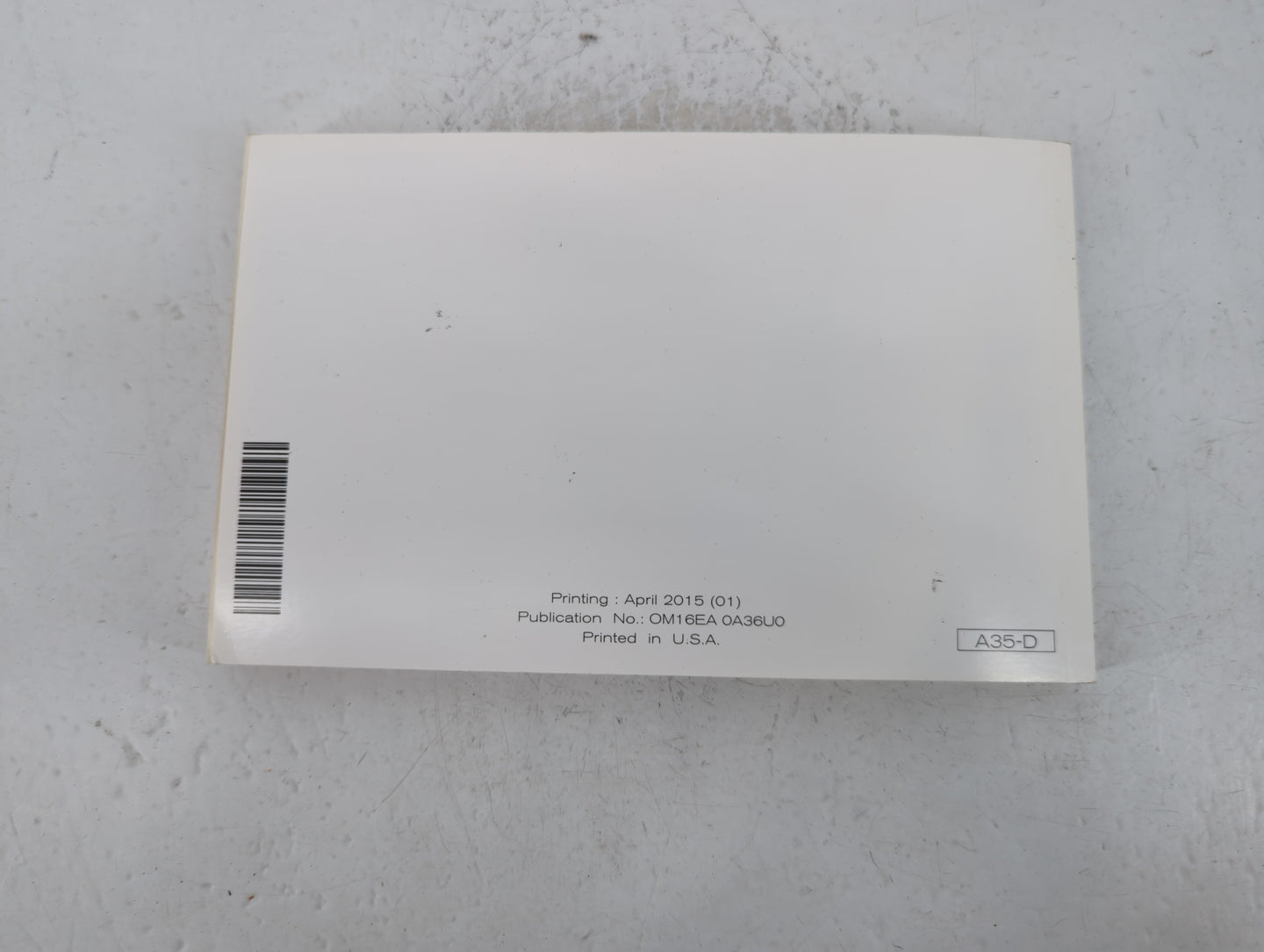 2016 Nissan Maxima Owners Manual Book Guide P/N:OM16EA OA36U0 OEM Used Auto Parts - Oemusedautoparts1.com